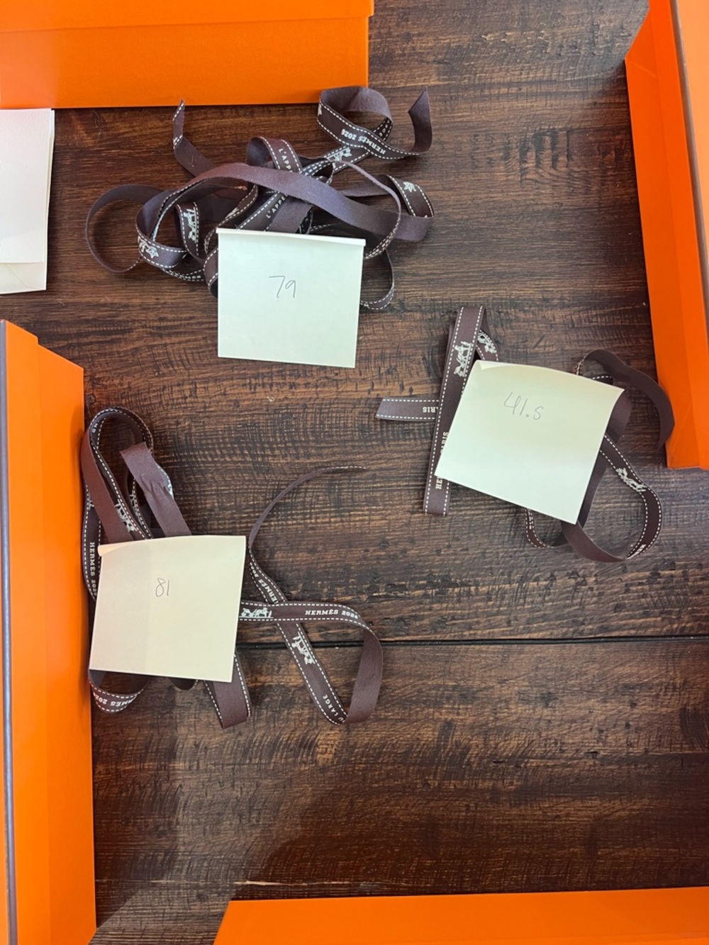 Hermès Brown Grosgrain Ribbon (Brown with White Logo)